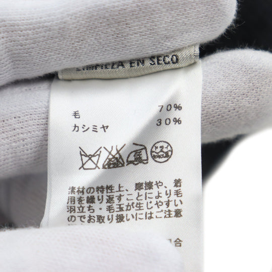 HERMES sweater Main: 70% wool, Main: 30% cashmere Gray navy mens XL Used Authentic