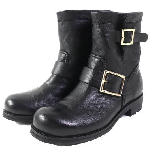 JIMMY CHOO short boots Main: Leather black BIKER Women 35 Used Authentic