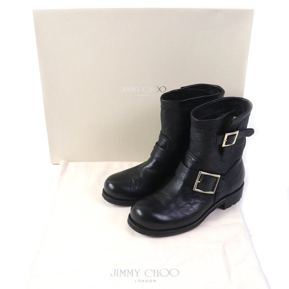JIMMY CHOO short boots Main: Leather black BIKER Women 35 Used Authentic