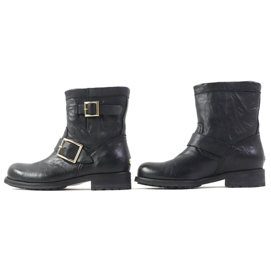 JIMMY CHOO short boots Main: Leather black BIKER Women 35 Used Authentic
