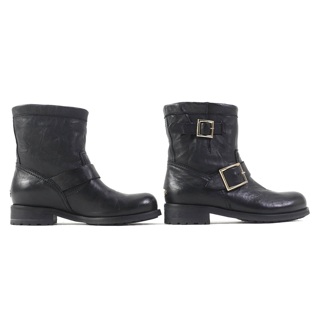 JIMMY CHOO short boots Main: Leather black BIKER Women 35 Used Authentic