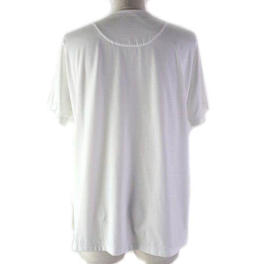 HERMES Short sleeve T-shirt Main: 100% cotton, Rib: 76% cotton, 26% nylon, 4% polyurethane, Embroidery: 100% polyester white Women 38 Used Authentic
