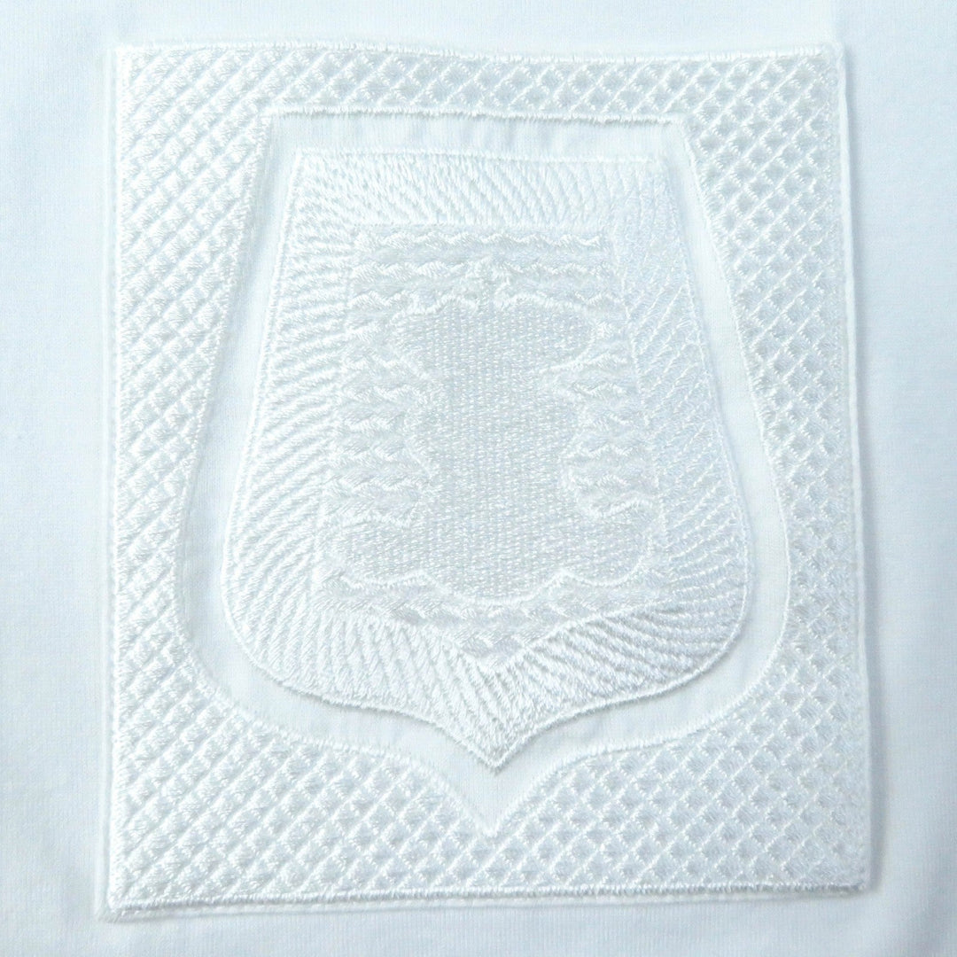 HERMES Short sleeve T-shirt Main: 100% cotton, Rib: 76% cotton, 26% nylon, 4% polyurethane, Embroidery: 100% polyester white Women 38 Used Authentic