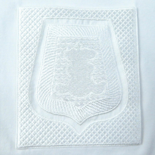HERMES Short sleeve T-shirt Main: 100% cotton, Rib: 76% cotton, 26% nylon, 4% polyurethane, Embroidery: 100% polyester white Women 38 Used Authentic