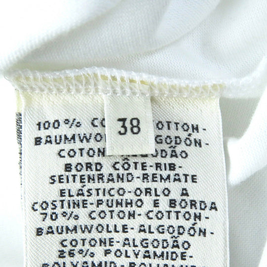 HERMES Short sleeve T-shirt Main: 100% cotton, Rib: 76% cotton, 26% nylon, 4% polyurethane, Embroidery: 100% polyester white Women 38 Used Authentic