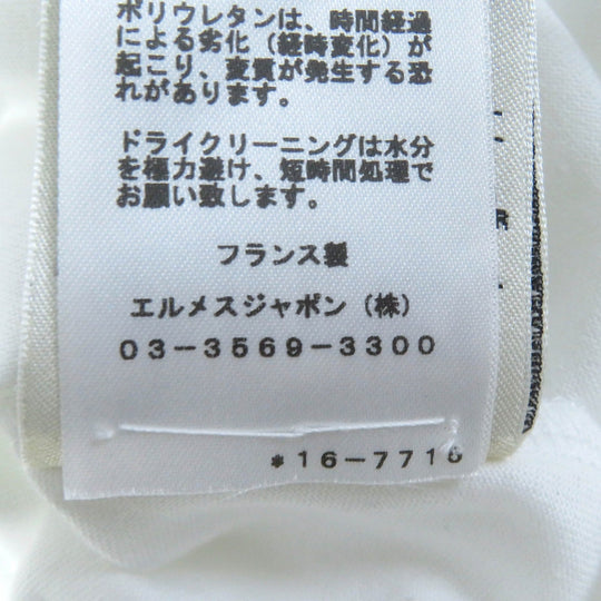 HERMES Short sleeve T-shirt Main: 100% cotton, Rib: 76% cotton, 26% nylon, 4% polyurethane, Embroidery: 100% polyester white Women 38 Used Authentic