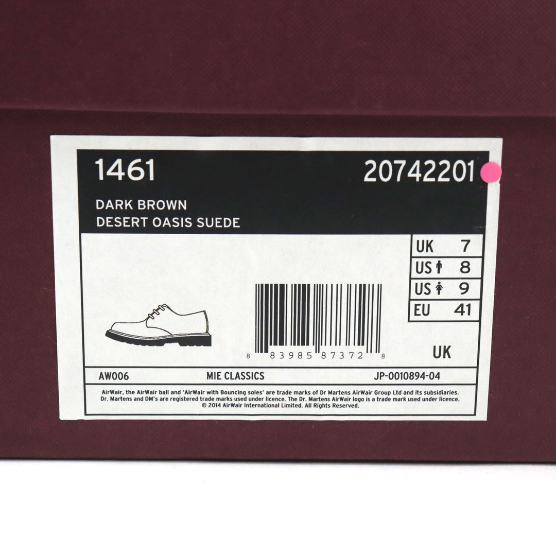 Dr.Martens Leather shoes 20742201 Main: Suede Dark brown MIE CLASSICS 1461 DESERT OASIS SUEDE mens 7 Used Authentic