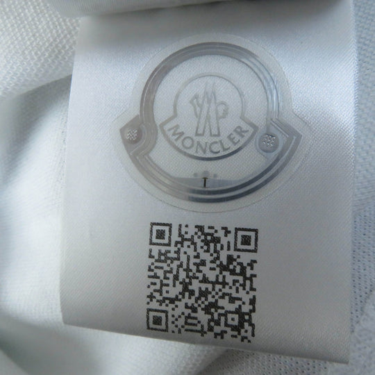MONCLER Short sleeve polo shirt Main: 100% cotton, Part: 100% cotton White black POLO MANICA Women L Used Authentic