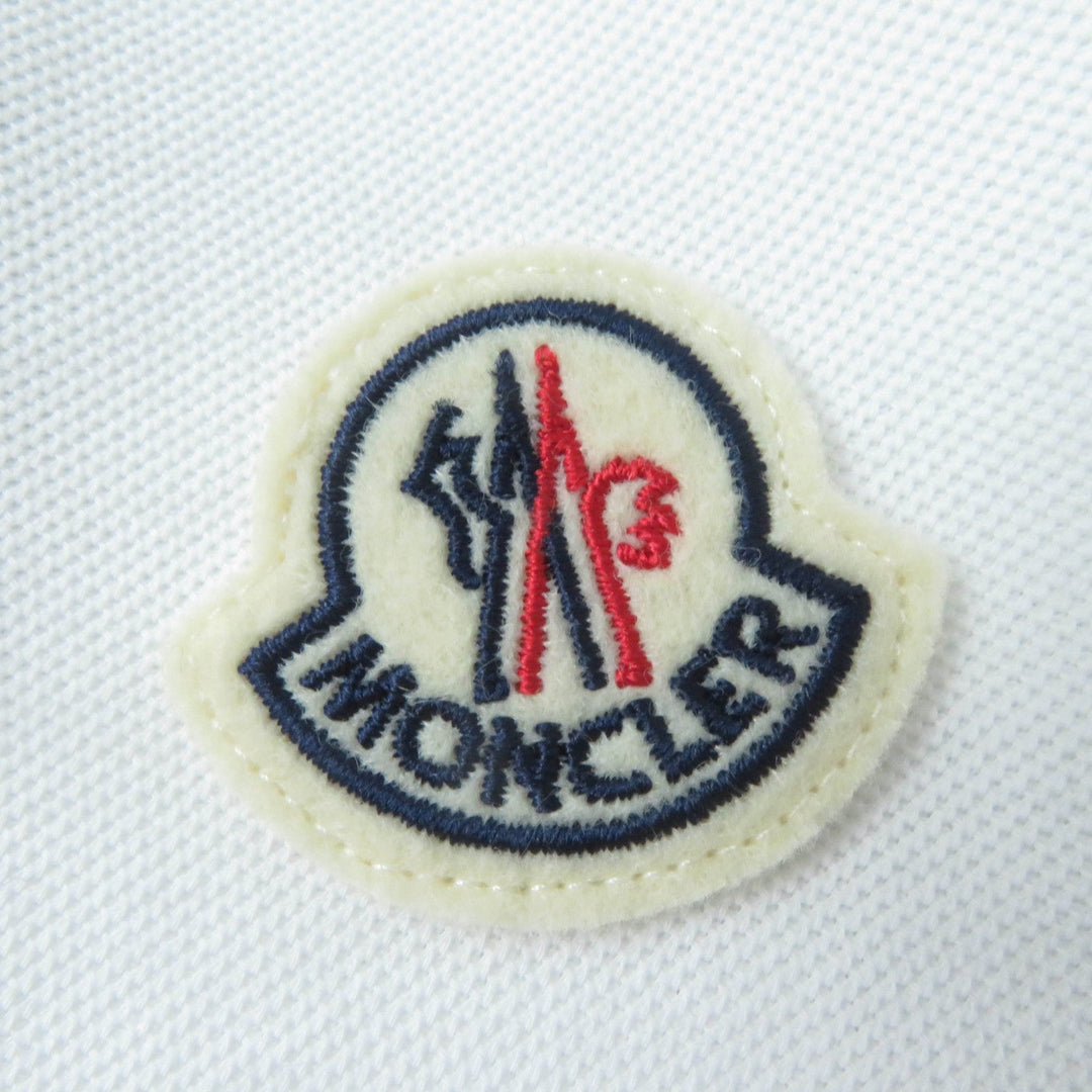 MONCLER Short sleeve polo shirt Main: 100% cotton, Part: 100% cotton White black POLO MANICA Women L Used Authentic