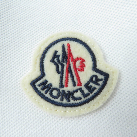 MONCLER Short sleeve polo shirt Main: 100% cotton, Part: 100% cotton White black POLO MANICA Women L Used Authentic