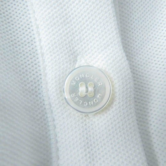 MONCLER Short sleeve polo shirt Main: 100% cotton, Part: 100% cotton White black POLO MANICA Women L Used Authentic