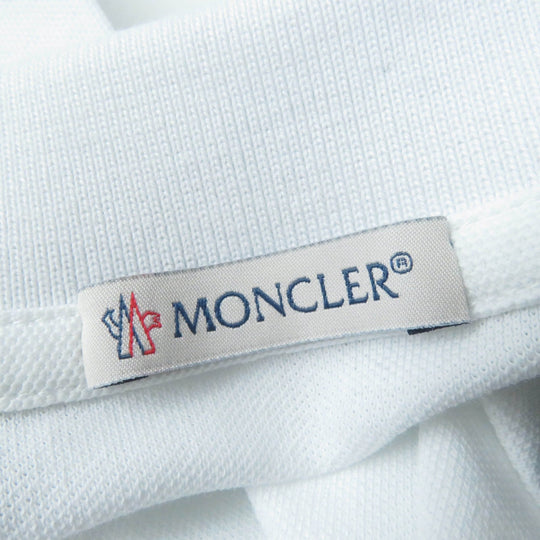 MONCLER Short sleeve polo shirt Main: 100% cotton, Part: 100% cotton White black POLO MANICA Women L Used Authentic