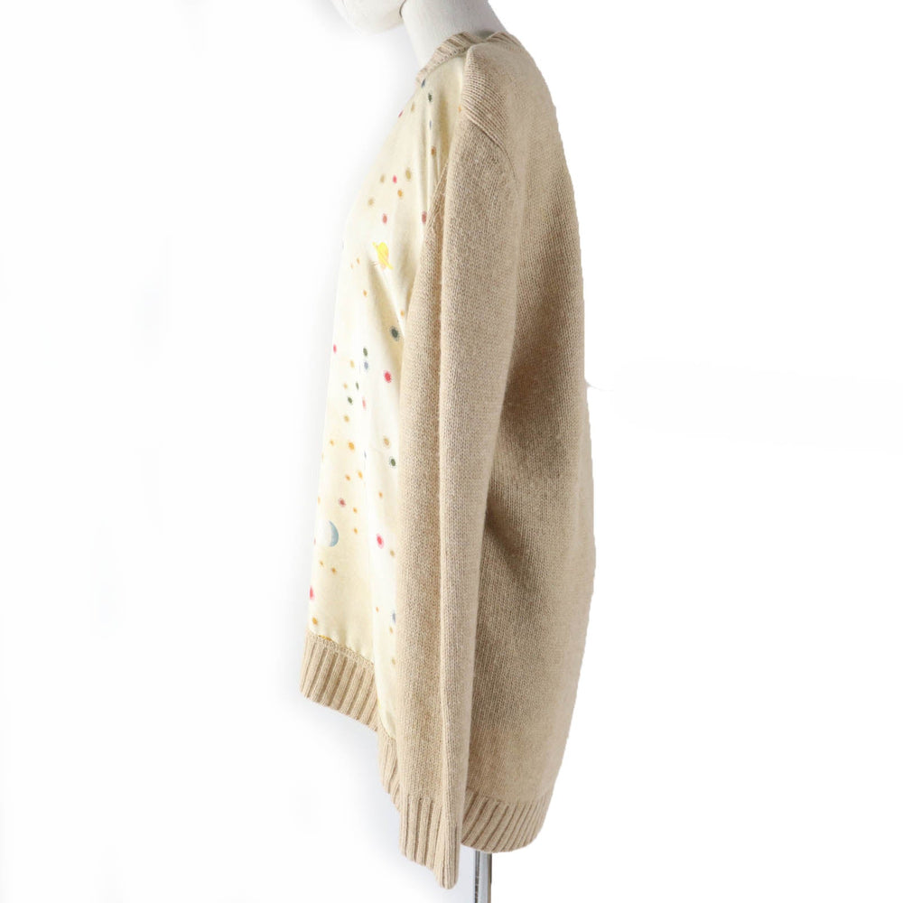 HERMES knit Main: 100% silk, Main: 100% camel beige Women L Used Authentic