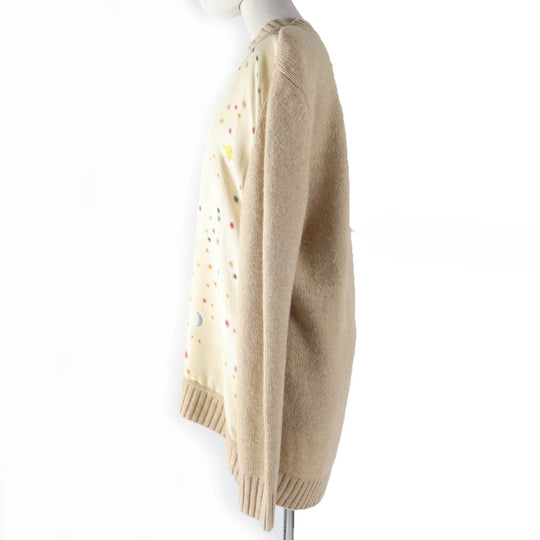 HERMES knit Main: 100% silk, Main: 100% camel beige Women L Used Authentic