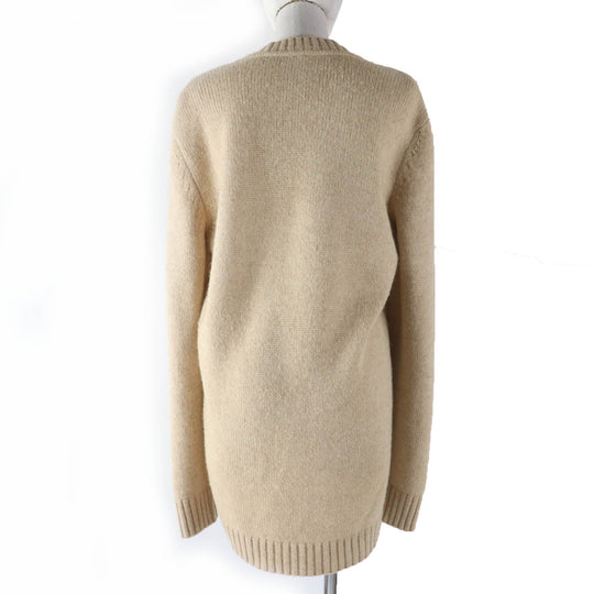 HERMES knit Main: 100% silk, Main: 100% camel beige Women L Used Authentic