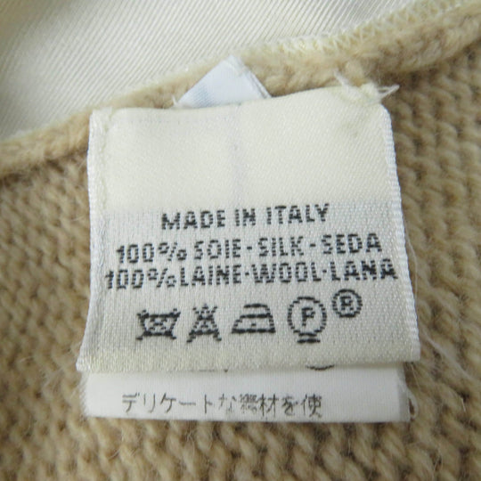 HERMES knit Main: 100% silk, Main: 100% camel beige Women L Used Authentic