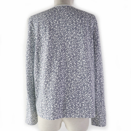 CHANEL Long-sleeved T-shirt P70441 Main: 100% cotton White navy Women 42 Used Authentic