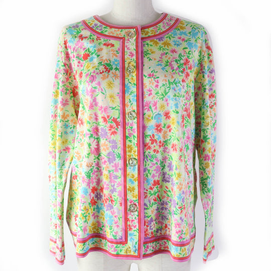 LEONARD FASHION cardigan 399110 Main: 100% cotton, Main: multicolor Women L Used Authentic