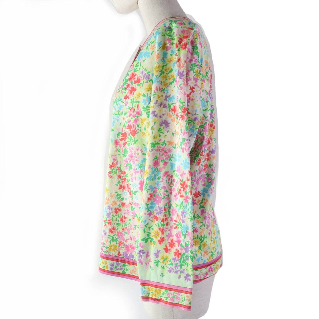 LEONARD FASHION cardigan 399110 Main: 100% cotton, Main: multicolor Women L Used Authentic
