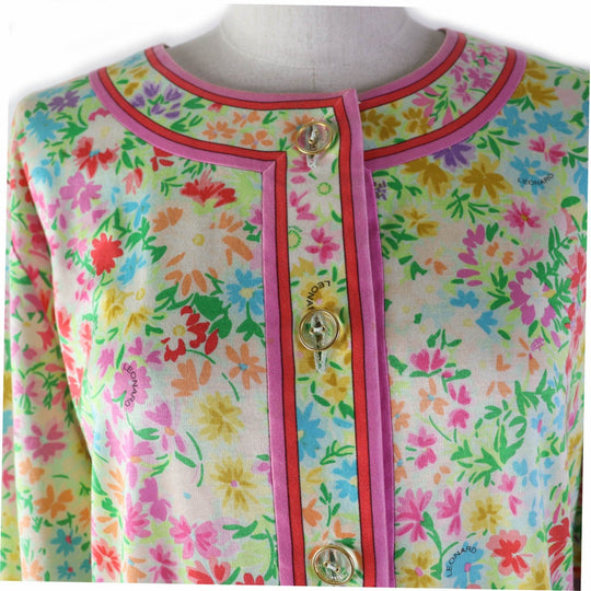 LEONARD FASHION cardigan 399110 Main: 100% cotton, Main: multicolor Women L Used Authentic