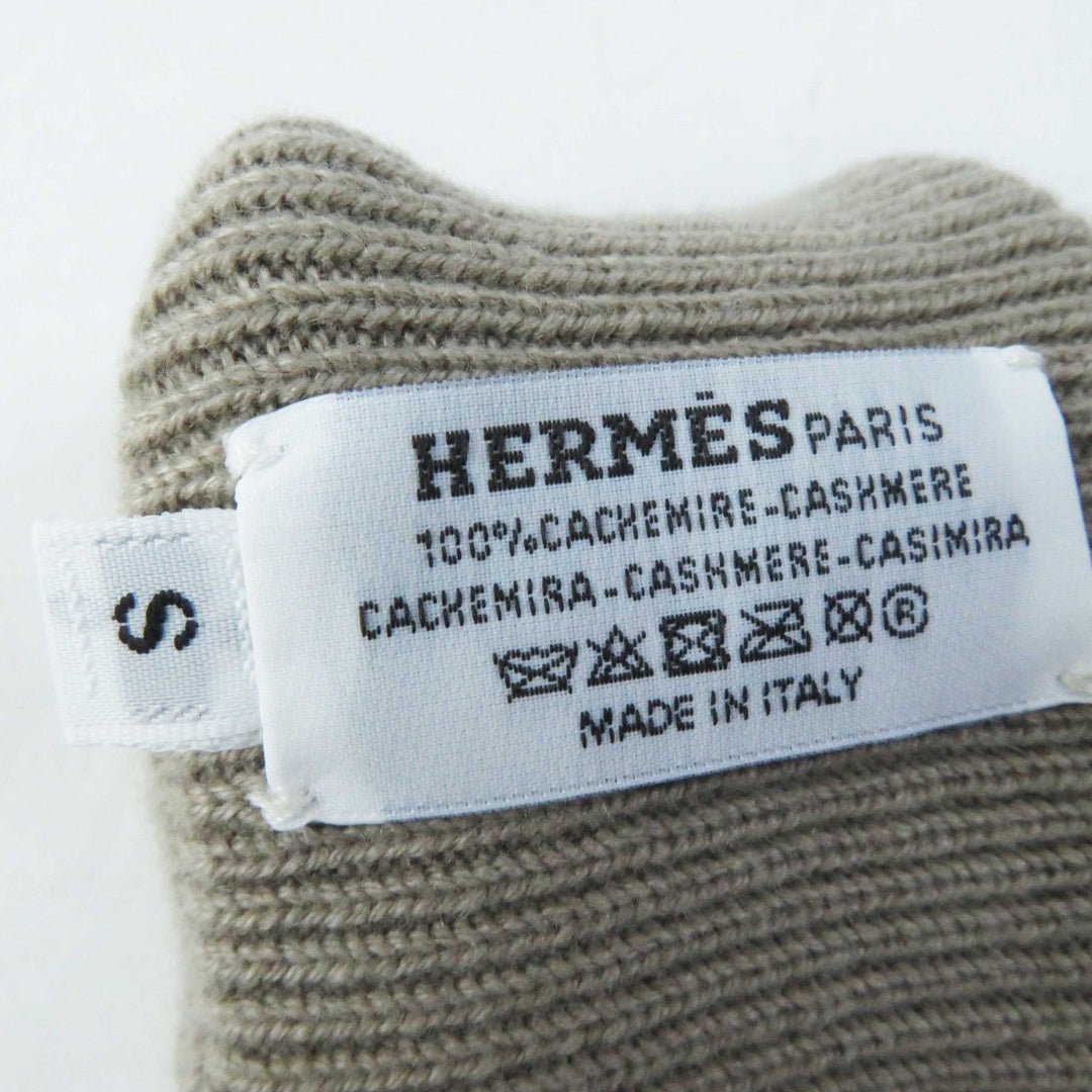 HERMES gloves Main: 100% cashmere Greige Ivory Hope Women S Used Authentic