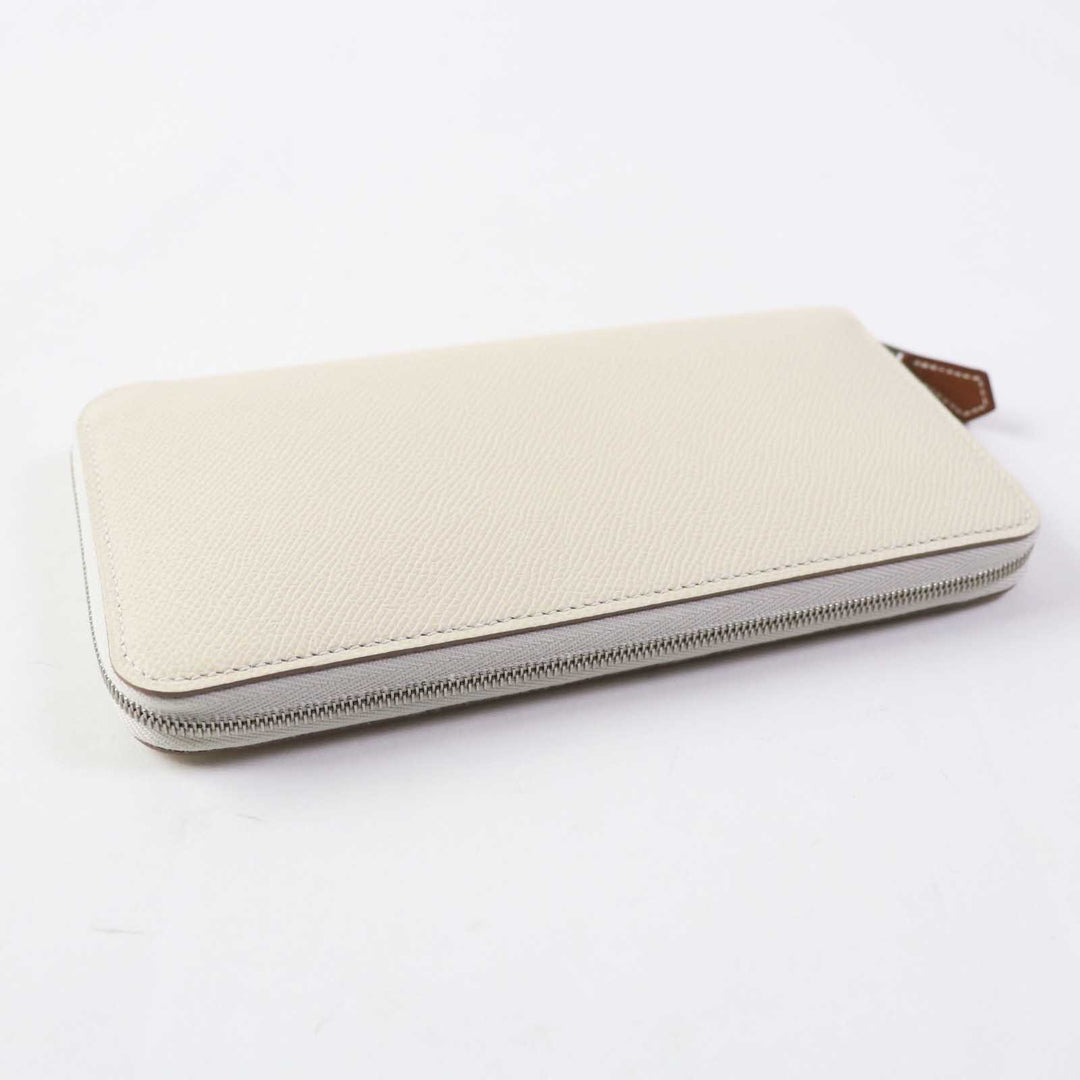 HERMES Long Wallet Purse Epsom Kle Azap Long Silk Inn Women Used Authentic