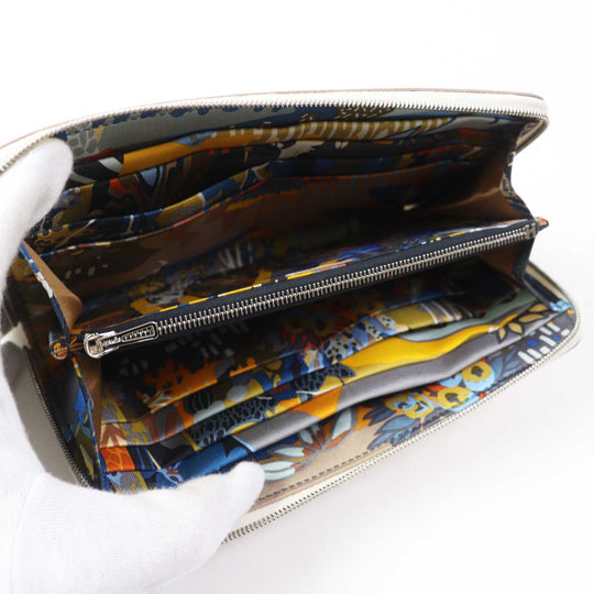 HERMES Long Wallet Purse Epsom Kle Azap Long Silk Inn Women Used Authentic