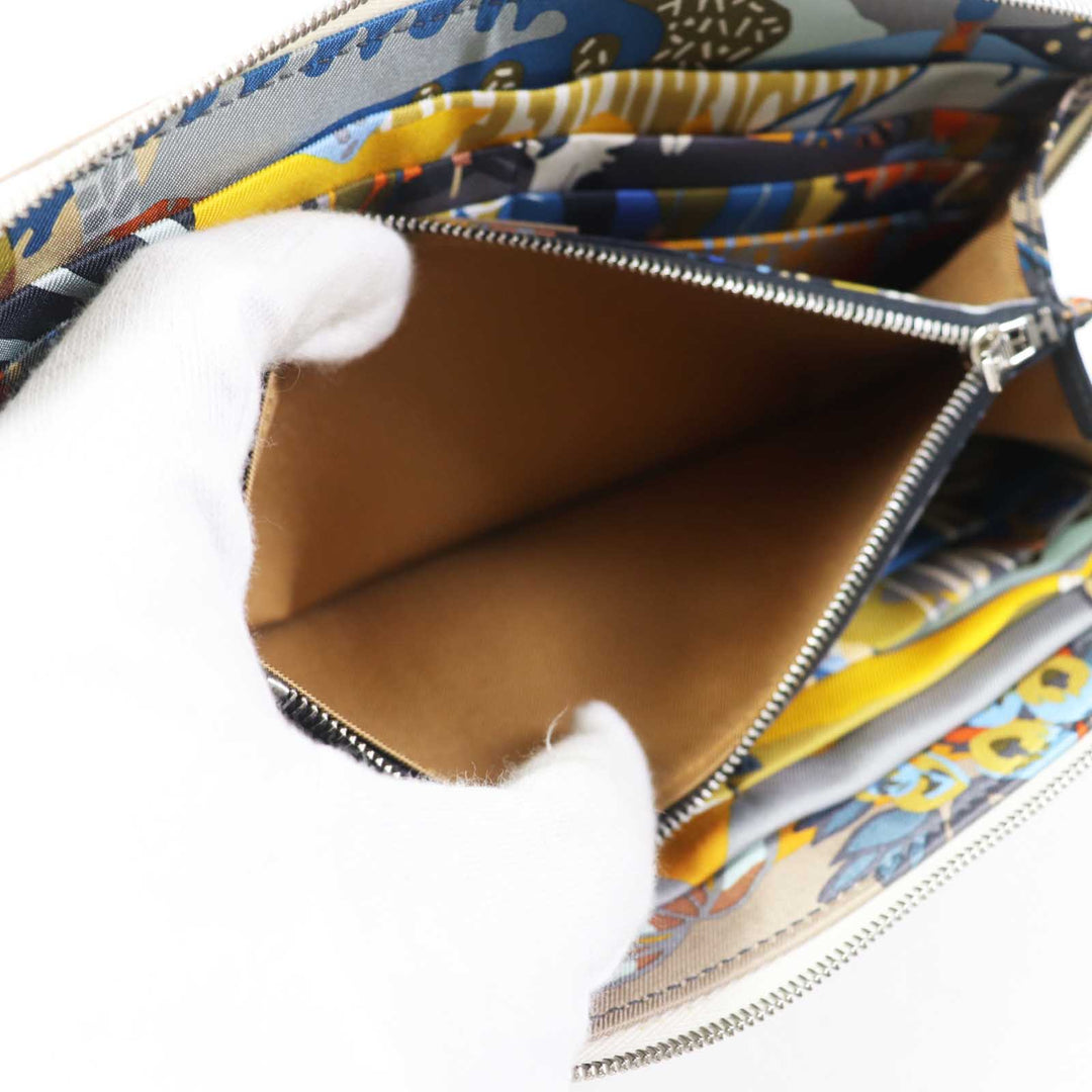 HERMES Long Wallet Purse Epsom Kle Azap Long Silk Inn Women Used Authentic
