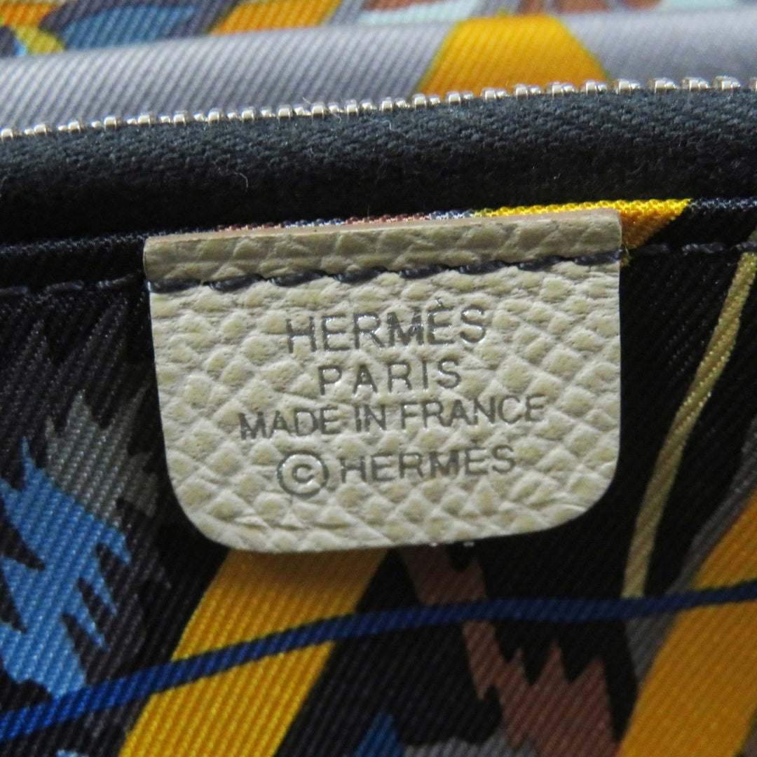 HERMES Long Wallet Purse Epsom Kle Azap Long Silk Inn Women Used Authentic