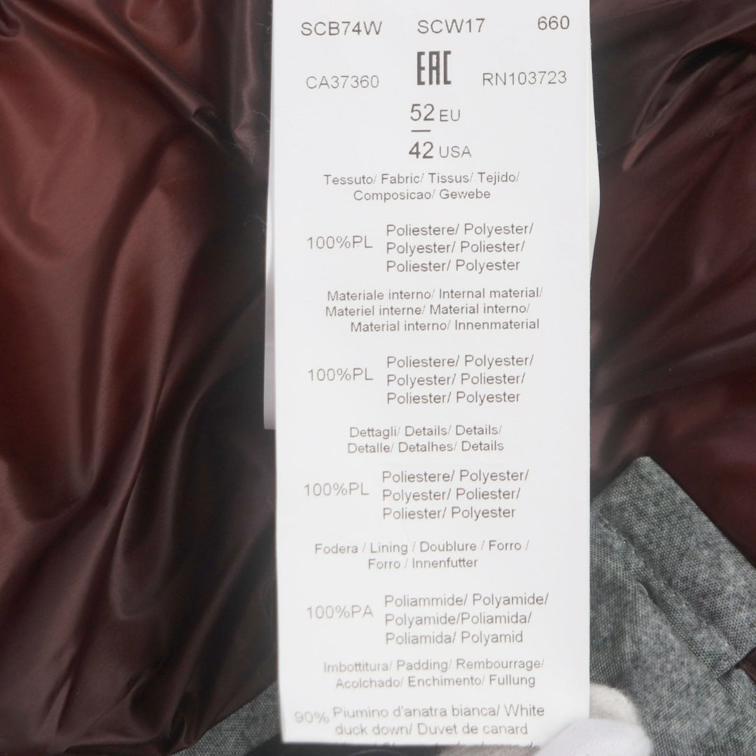 ARMANI COLLEZIONI Down jacket polyester gray mens EU 52 Used Authentic