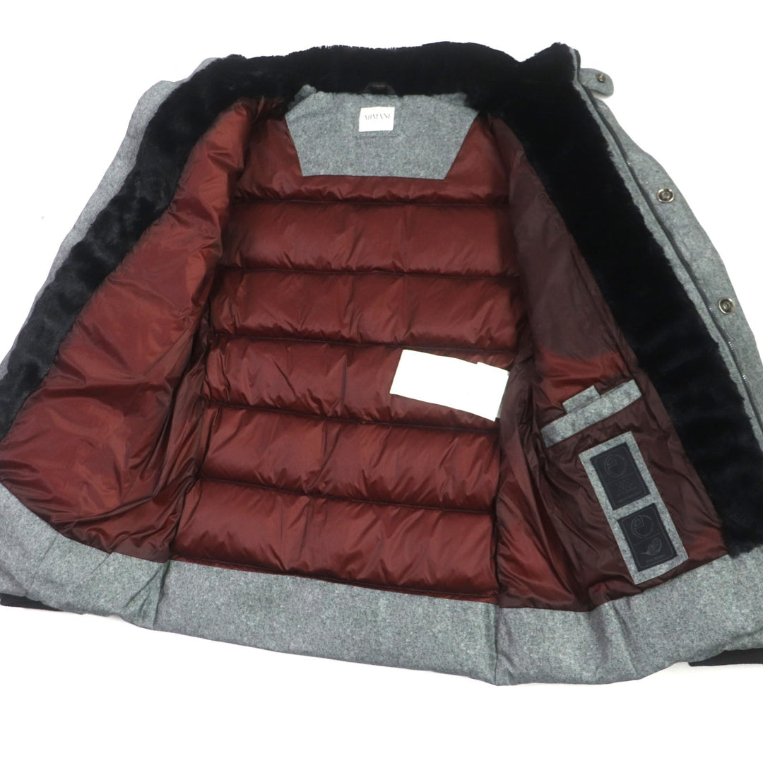 ARMANI COLLEZIONI Down jacket polyester gray mens EU 52 Used Authentic