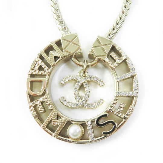 CHANEL Necklace Y22X Gold Plated, Faux Pearl, Rhinestone gold MADEMOISELLE Women Used Authentic