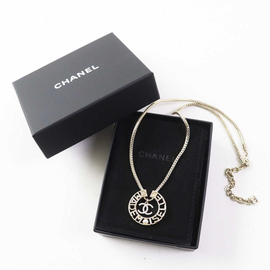 CHANEL Necklace Y22X Gold Plated, Faux Pearl, Rhinestone gold MADEMOISELLE Women Used Authentic