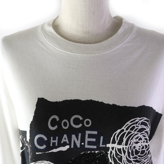 CHANEL Cut P63300 Main: 100% cotton White black Women S Used Authentic