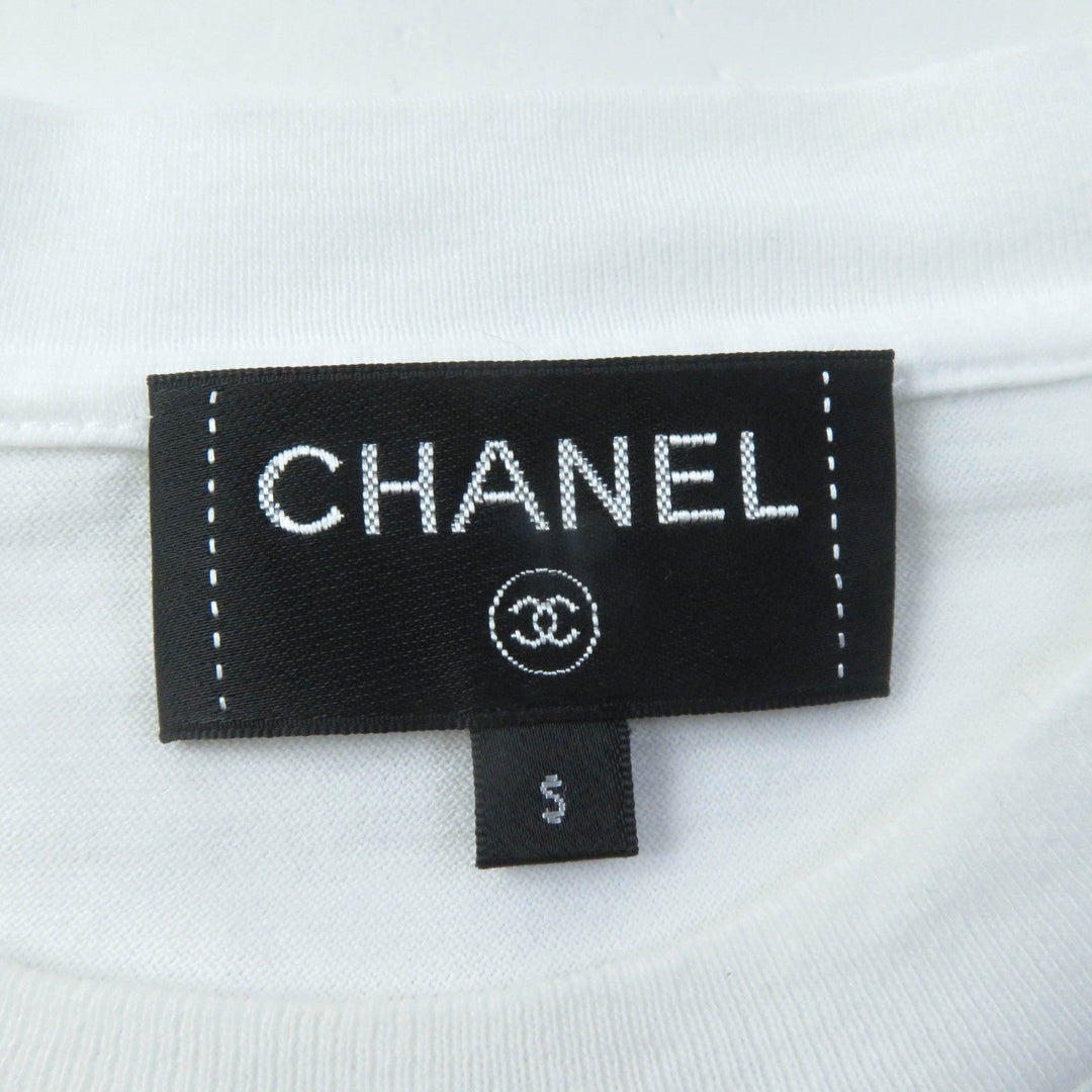 CHANEL Cut P63300 Main: 100% cotton White black Women S Used Authentic
