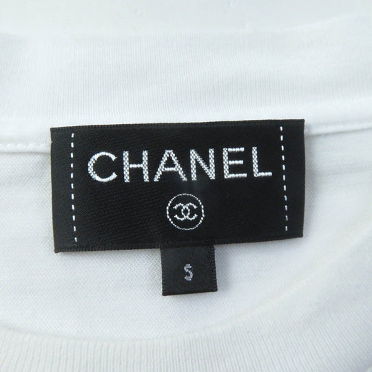 CHANEL Cut P63300 Main: 100% cotton White black Women S Used Authentic