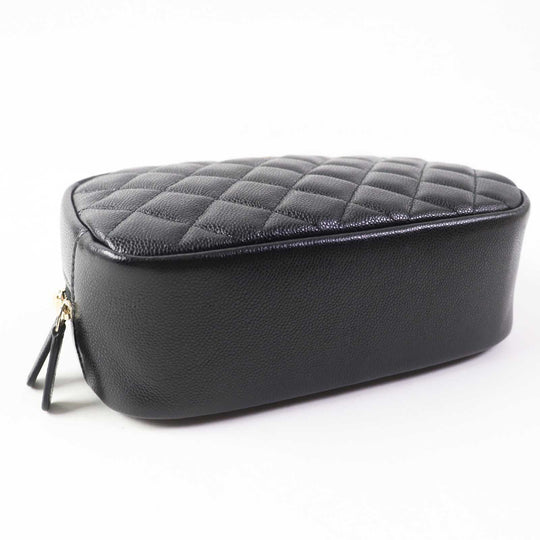 CHANEL Pouch A80910 Caviar skin black Matrasse Women Used Authentic