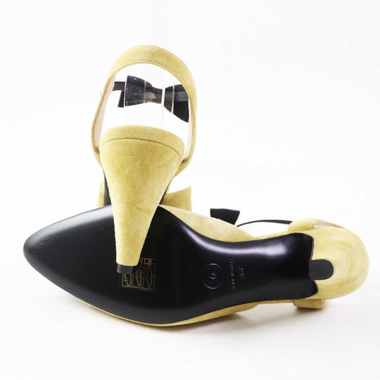 CHANEL pumps G36360 Main: Suede leather Beige black Women 36 Used Authentic