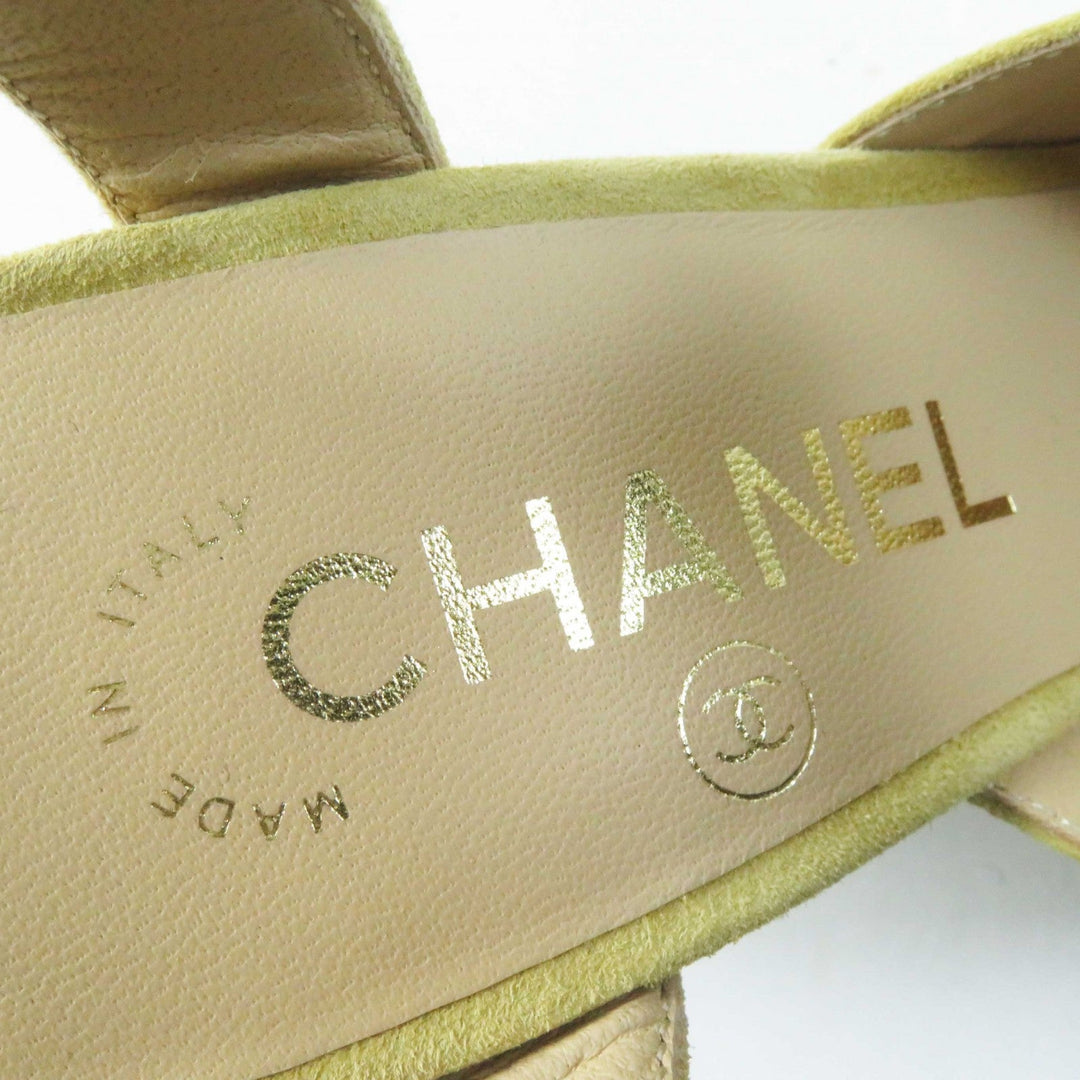 CHANEL pumps G36360 Main: Suede leather Beige black Women 36 Used Authentic