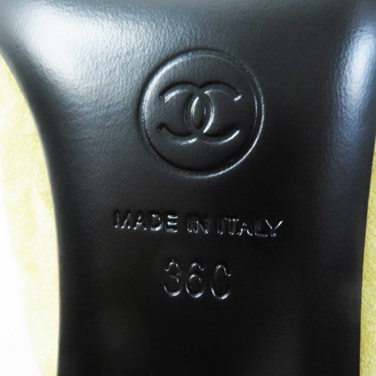 CHANEL pumps G36360 Main: Suede leather Beige black Women 36 Used Authentic