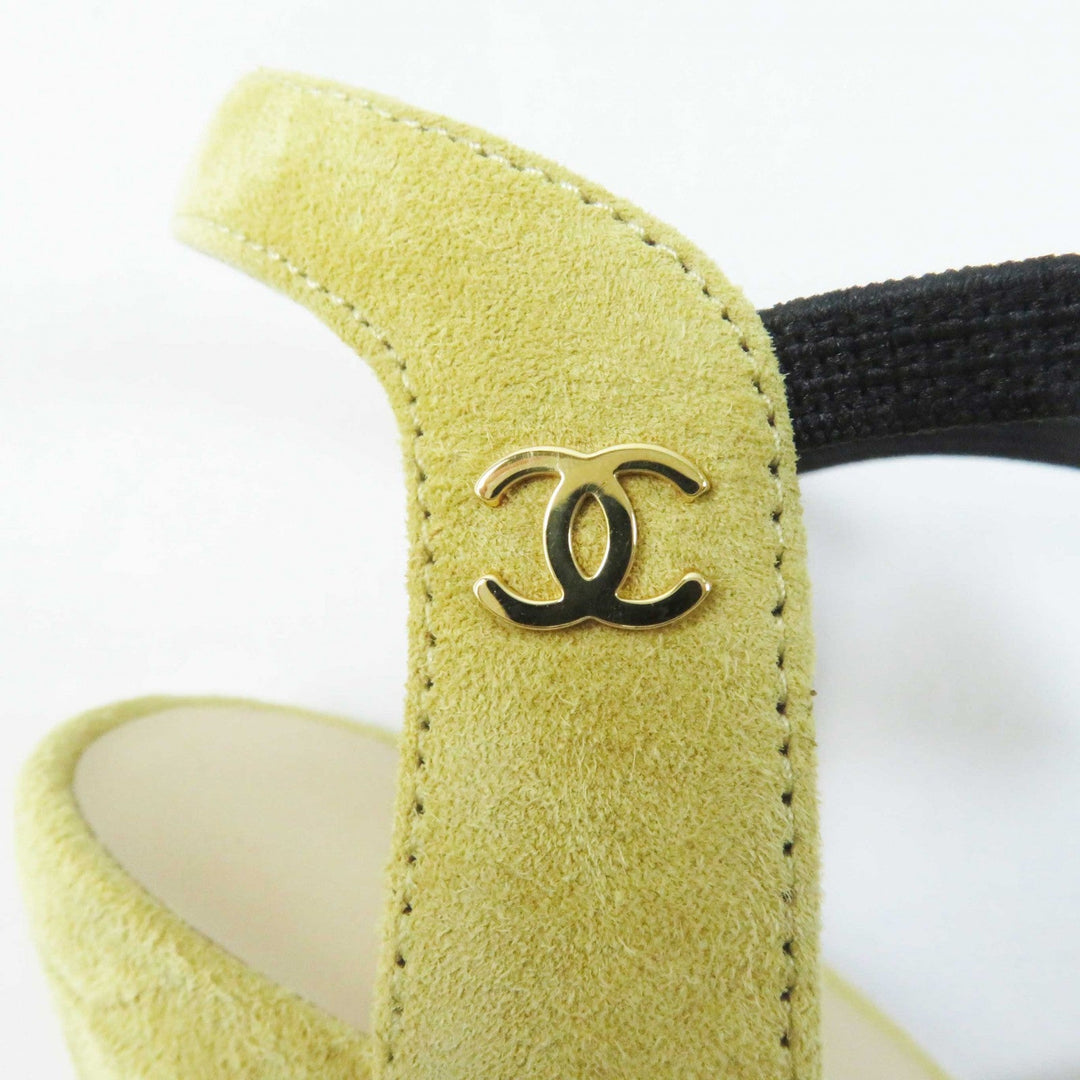 CHANEL pumps G36360 Main: Suede leather Beige black Women 36 Used Authentic