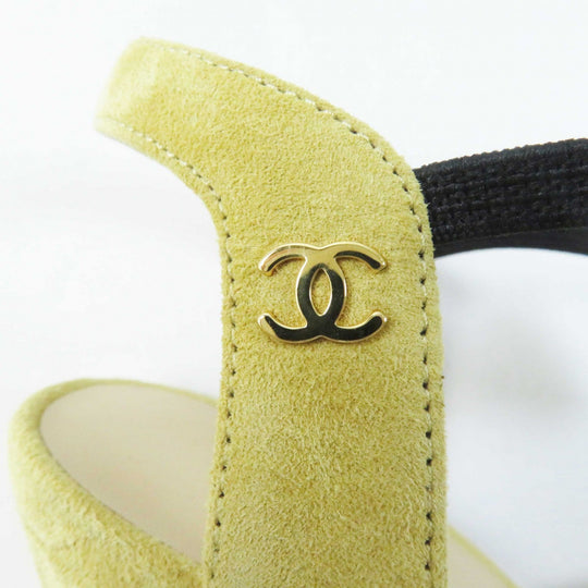 CHANEL pumps G36360 Main: Suede leather Beige black Women 36 Used Authentic