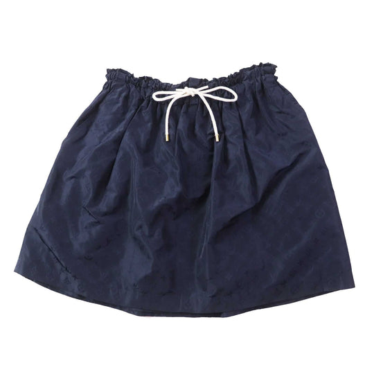 LOUIS VUITTON flare skirt Outer: 53% polyester, Outer: 47% silk, Lining: 100% cotton Navy Women 34 Used Authentic