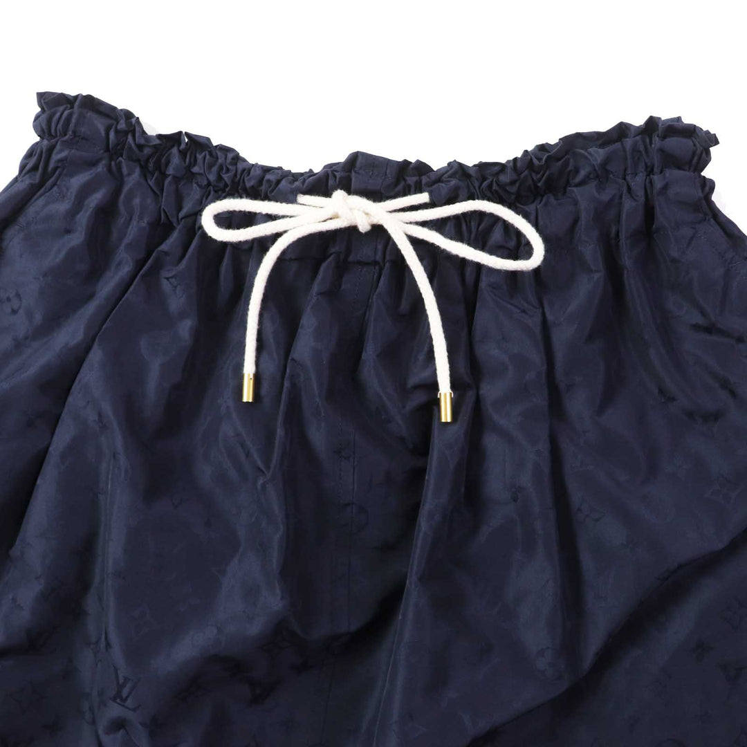 LOUIS VUITTON flare skirt Outer: 53% polyester, Outer: 47% silk, Lining: 100% cotton Navy Women 34 Used Authentic
