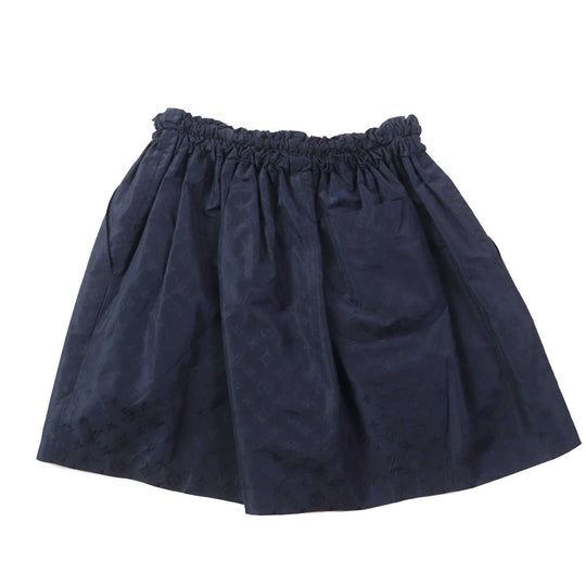 LOUIS VUITTON flare skirt Outer: 53% polyester, Outer: 47% silk, Lining: 100% cotton Navy Women 34 Used Authentic