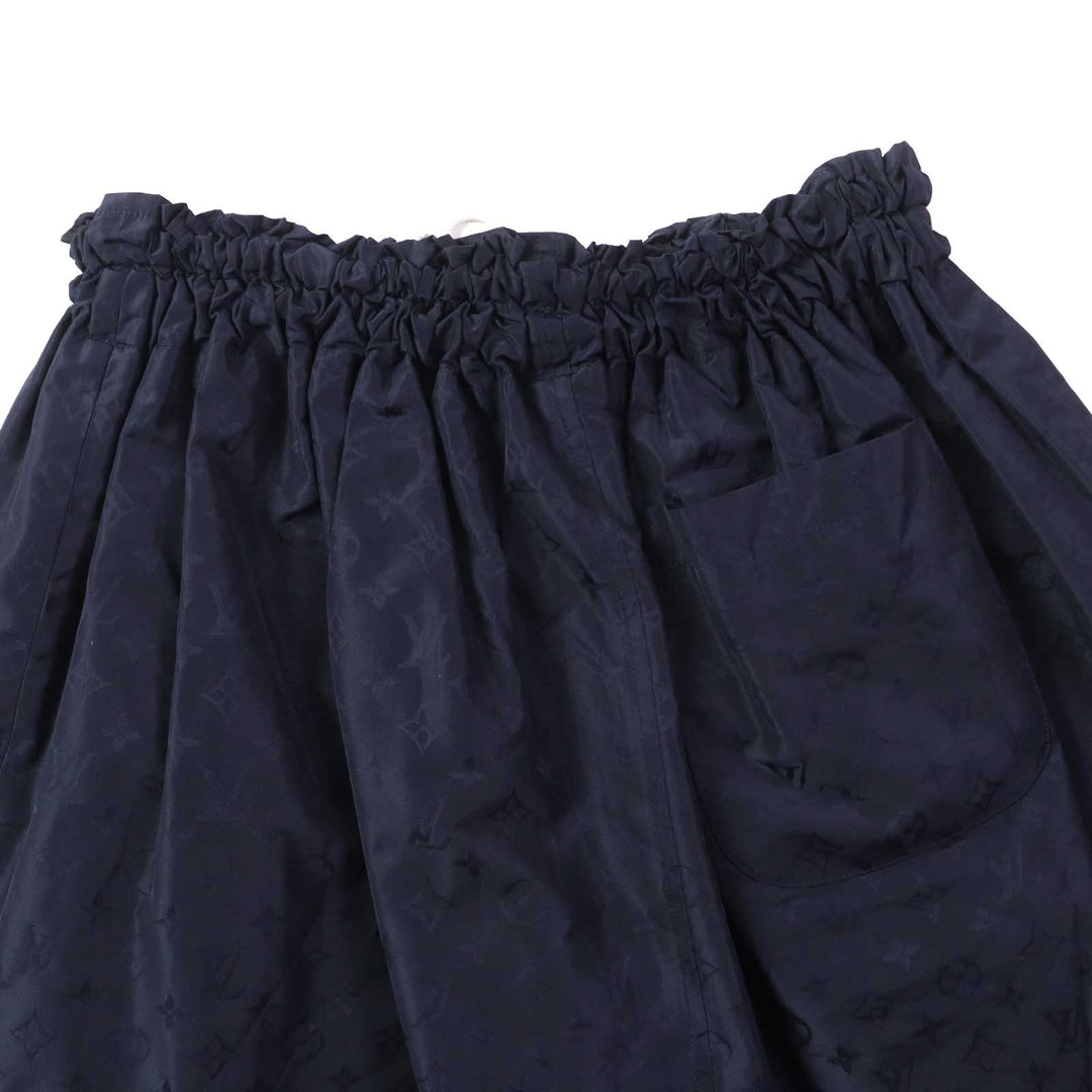 LOUIS VUITTON flare skirt Outer: 53% polyester, Outer: 47% silk, Lining: 100% cotton Navy Women 34 Used Authentic