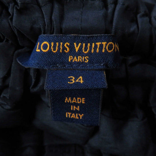 LOUIS VUITTON flare skirt Outer: 53% polyester, Outer: 47% silk, Lining: 100% cotton Navy Women 34 Used Authentic