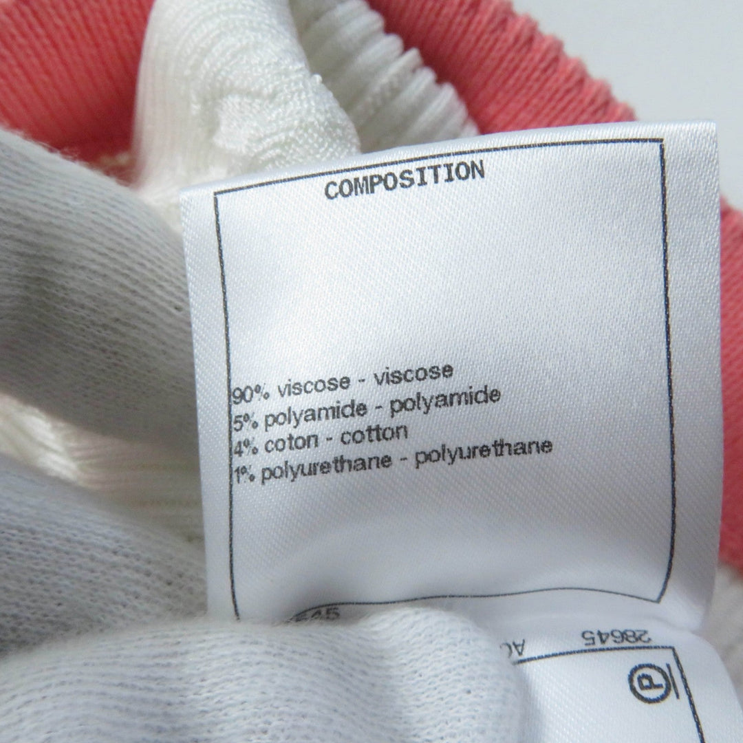 CHANEL Pants P61499 Main: 90% viscose, 5% polyester, 4% cotton, 1% polyurethane White pink Women 36 Used Authentic