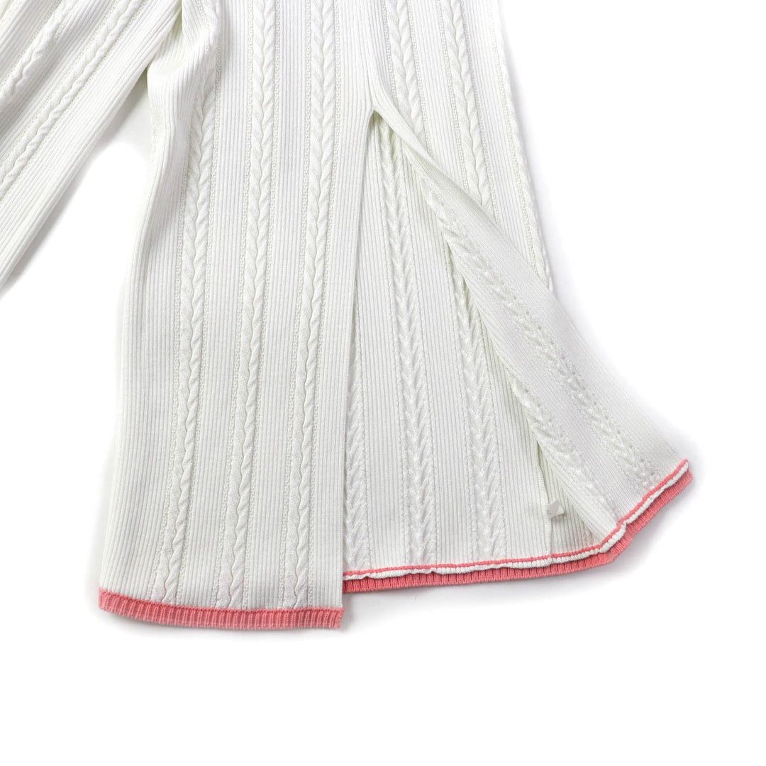 CHANEL Pants P61499 Main: 90% viscose, 5% polyester, 4% cotton, 1% polyurethane White pink Women 36 Used Authentic