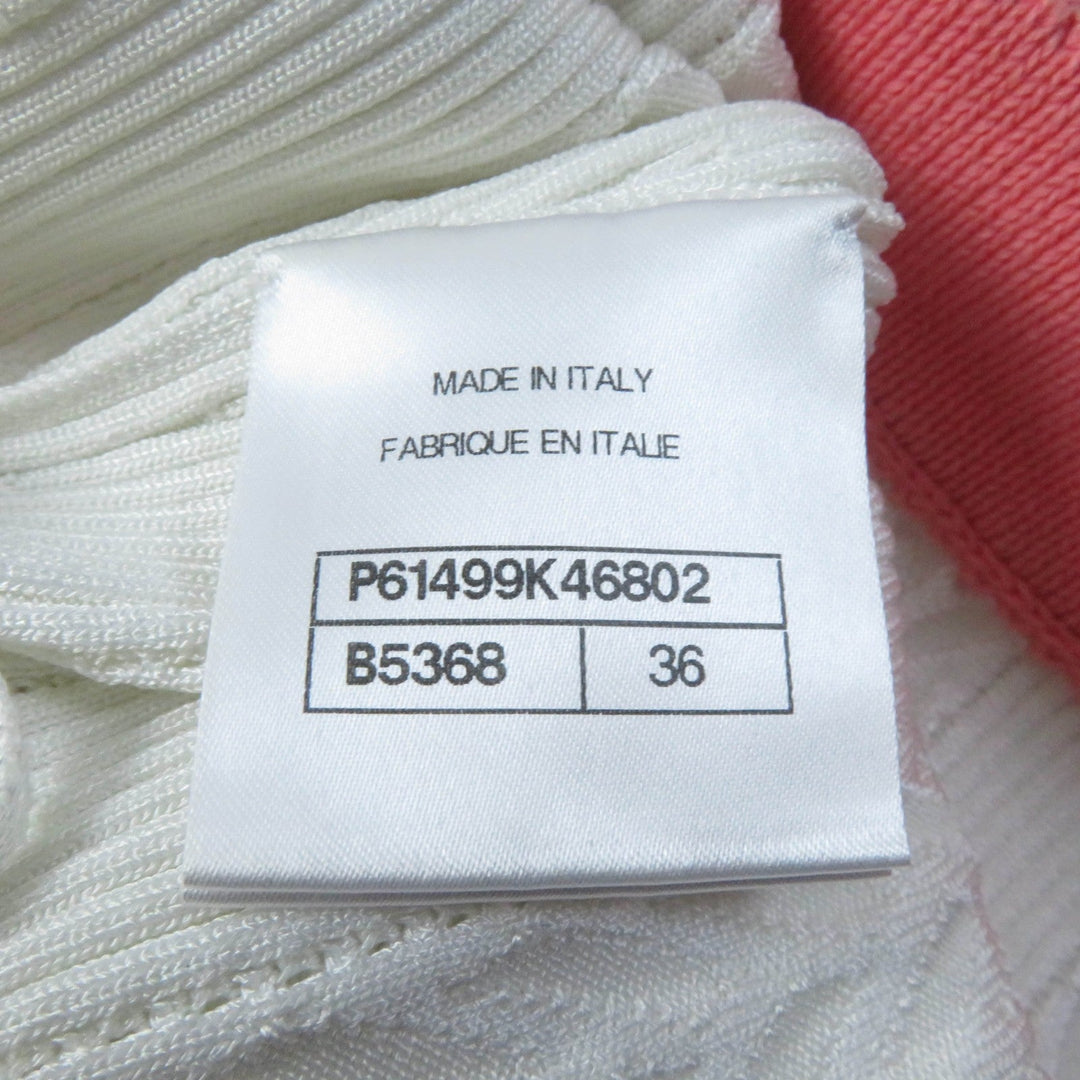 CHANEL Pants P61499 Main: 90% viscose, 5% polyester, 4% cotton, 1% polyurethane White pink Women 36 Used Authentic
